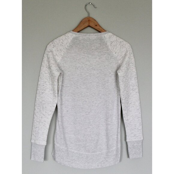 ATHLETA Quilted R&R Sweatshirt Light Gray Zipper Detail Pullover, Size XXS - Picture 6 of 10